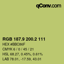 カラーコード: RGB 187.9 200.2 111 | qconv.com