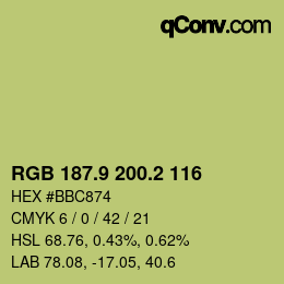 カラーコード: RGB 187.9 200.2 116 | qconv.com