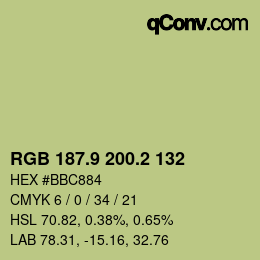 Color code: RGB 187.9 200.2 132 | qconv.com