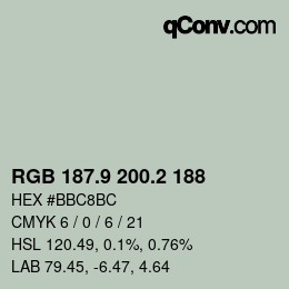 Color code: RGB 187.9 200.2 188 | qconv.com