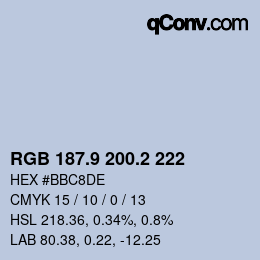 Color code: RGB 187.9 200.2 222 | qconv.com