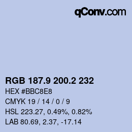 Color code: RGB 187.9 200.2 232 | qconv.com