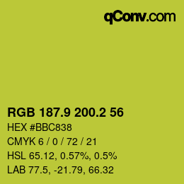 カラーコード: RGB 187.9 200.2 56 | qconv.com