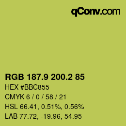 カラーコード: RGB 187.9 200.2 85 | qconv.com