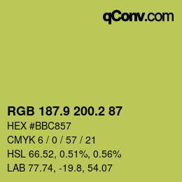 カラーコード: RGB 187.9 200.2 87 | qconv.com