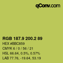 カラーコード: RGB 187.9 200.2 89 | qconv.com