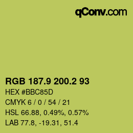 カラーコード: RGB 187.9 200.2 93 | qconv.com