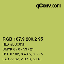 カラーコード: RGB 187.9 200.2 95 | qconv.com