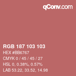 Farbcode: RGB 187 103 103 | qconv.com