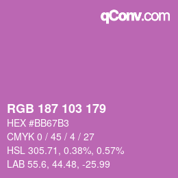 Color code: RGB 187 103 179 | qconv.com