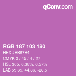 カラーコード: RGB 187 103 180 | qconv.com