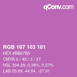 Color code: RGB 187 103 181 | qconv.com