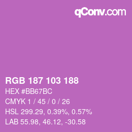 Color code: RGB 187 103 188 | qconv.com