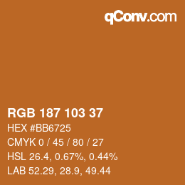 カラーコード: RGB 187 103 37 | qconv.com