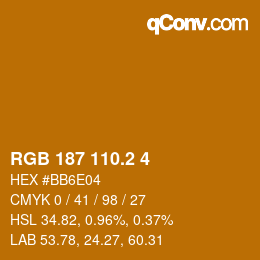 Color code: RGB 187 110.2 4 | qconv.com