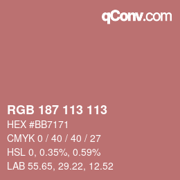 Color code: RGB 187 113 113 | qconv.com