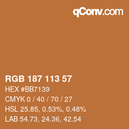 Color code: RGB 187 113 57 | qconv.com