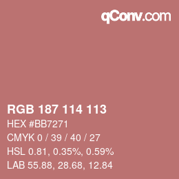 Color code: RGB 187 114 113 | qconv.com