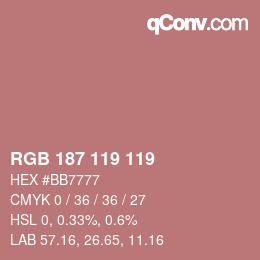 Farbcode: RGB 187 119 119 | qconv.com
