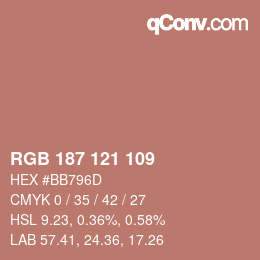 Farbcode: RGB 187 121 109 | qconv.com