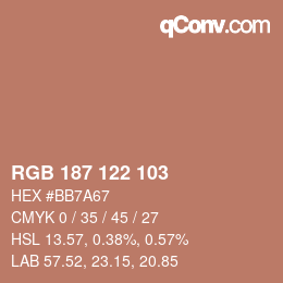 Color code: RGB 187 122 103 | qconv.com