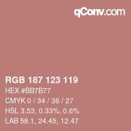 Farbcode: RGB 187 123 119 | qconv.com