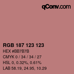 カラーコード: RGB 187 123 123 | qconv.com