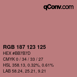 Color code: RGB 187 123 125 | qconv.com