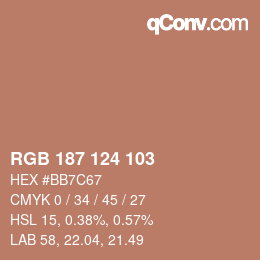 Color code: RGB 187 124 103 | qconv.com