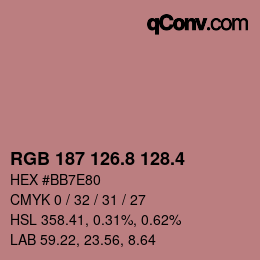 カラーコード: RGB 187 126.8 128.4 | qconv.com