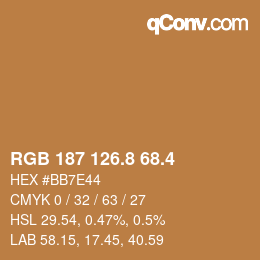 カラーコード: RGB 187 126.8 68.4 | qconv.com