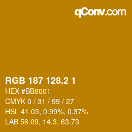 カラーコード: RGB 187 128.2 1 | qconv.com