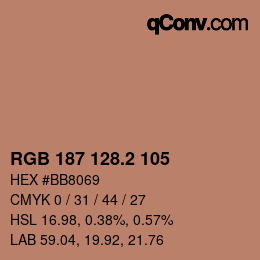 Color code: RGB 187 128.2 105 | qconv.com