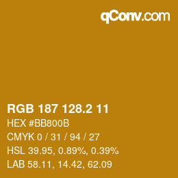 カラーコード: RGB 187 128.2 11 | qconv.com