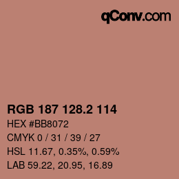 Color code: RGB 187 128.2 114 | qconv.com