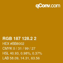 カラーコード: RGB 187 128.2 2 | qconv.com