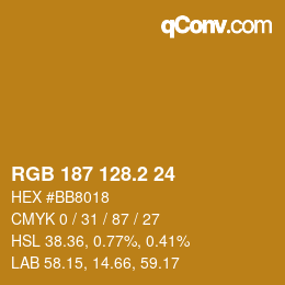 カラーコード: RGB 187 128.2 24 | qconv.com