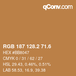 カラーコード: RGB 187 128.2 71.6 | qconv.com