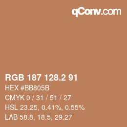 Color code: RGB 187 128.2 91 | qconv.com