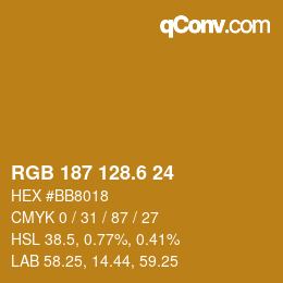 カラーコード: RGB 187 128.6 24 | qconv.com