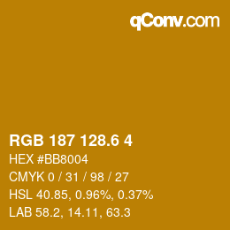 カラーコード: RGB 187 128.6 4 | qconv.com