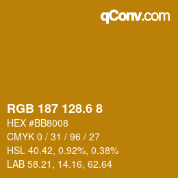 カラーコード: RGB 187 128.6 8 | qconv.com