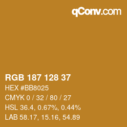 Color code: RGB 187 128 37 | qconv.com