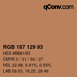 カラーコード: RGB 187 129 93 | qconv.com
