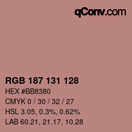 Farbcode: RGB 187 131 128 | qconv.com