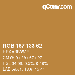 Farbcode: RGB 187 133 62 | qconv.com