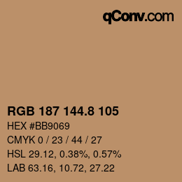 Color code: RGB 187 144.8 105 | qconv.com