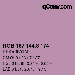 Color code: RGB 187 144.8 174 | qconv.com