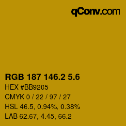 カラーコード: RGB 187 146.2 5.6 | qconv.com