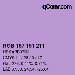 Color code: RGB 187 151 211 | qconv.com